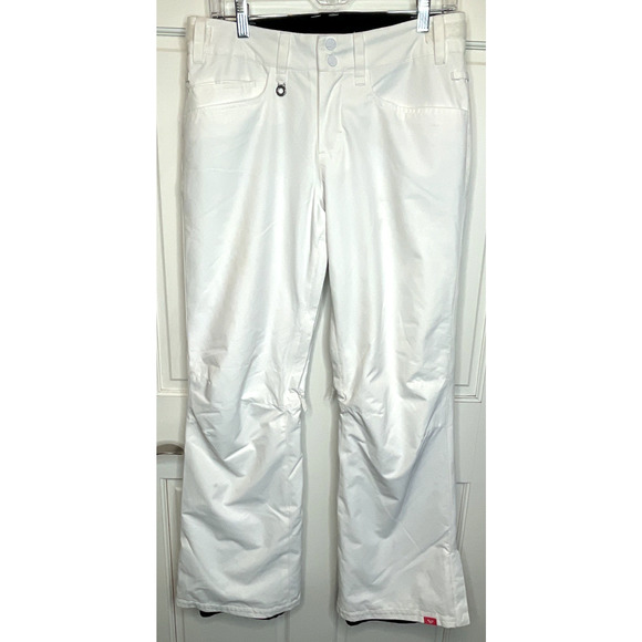 Roxy Women's Backyard Dryflight Technology Snow Pants Sz S 10K White Waterproof - Picture 1 of 16
